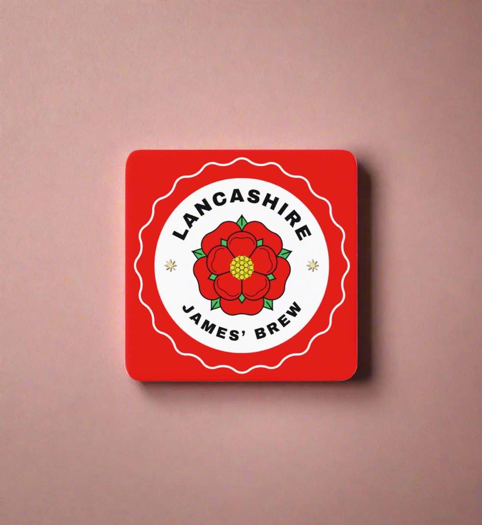Lancashire Rose Personalised Coaster