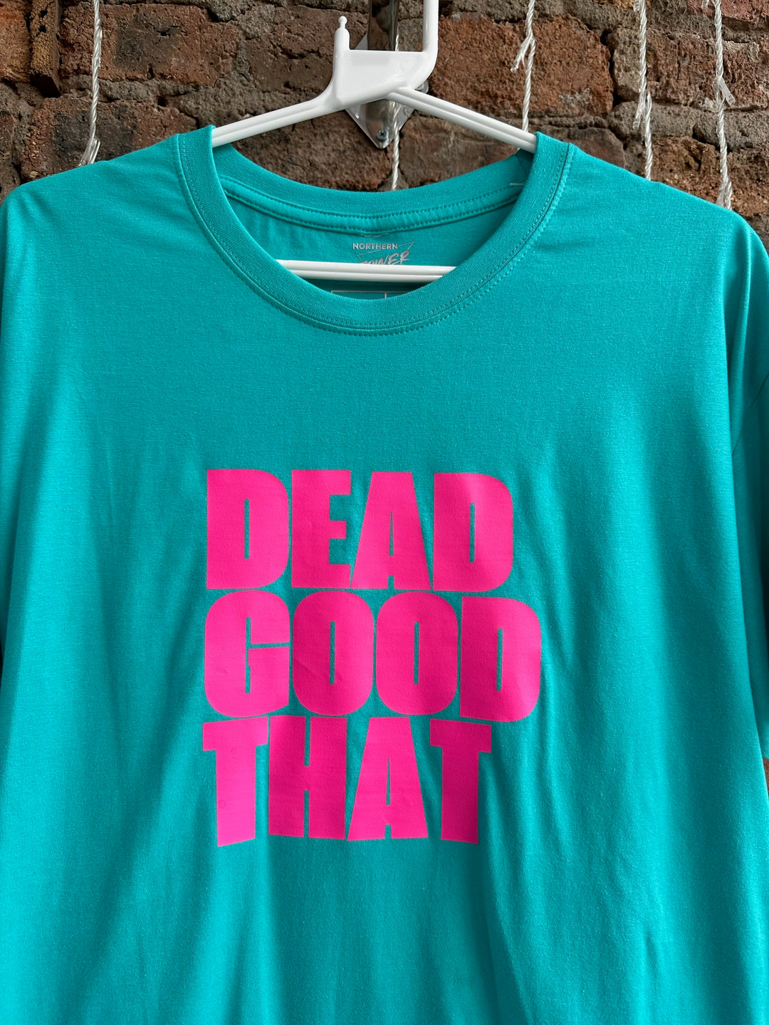 *Dead Good That Tee with Neon Pink Print (Large)