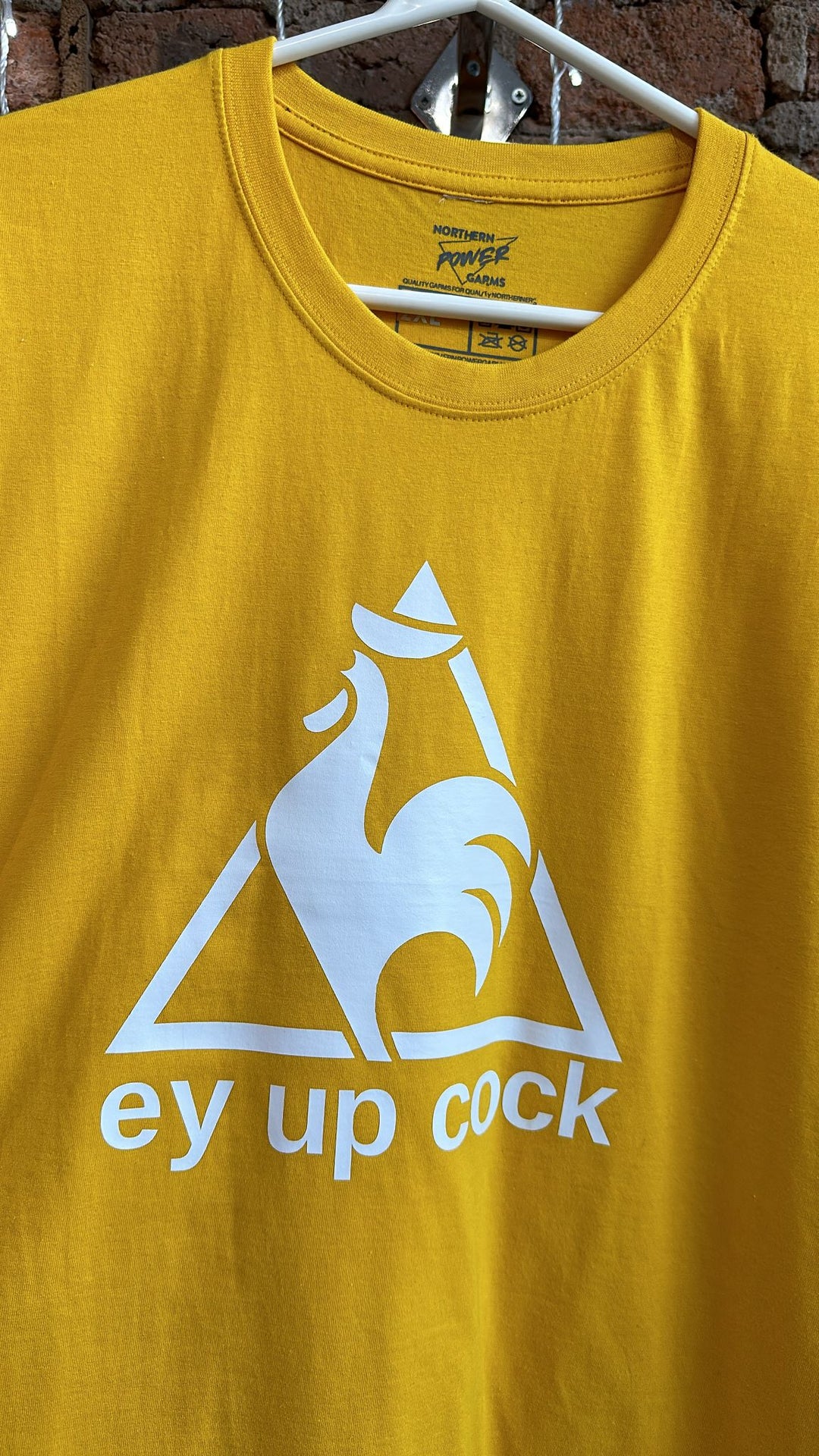*SECONDS - Yellow EY UP COCK Tee - 2XL