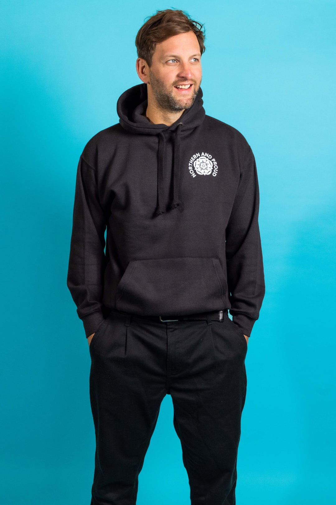 Northern Rose - Black Hoodie (Red or White Rose - Northern Power Garms