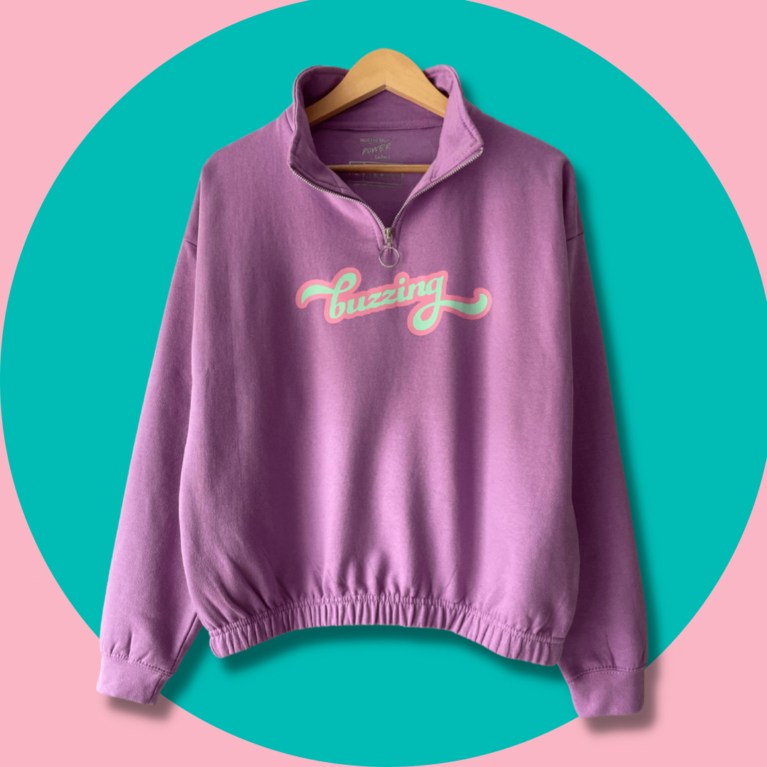 Buzzing - Lavender Cropped Sweater - Northern Power Garms