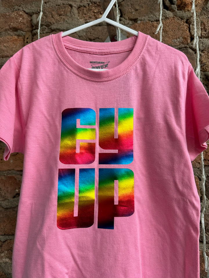 *SECONDS - Kids - Pink EY UP tee (Age 5-6)