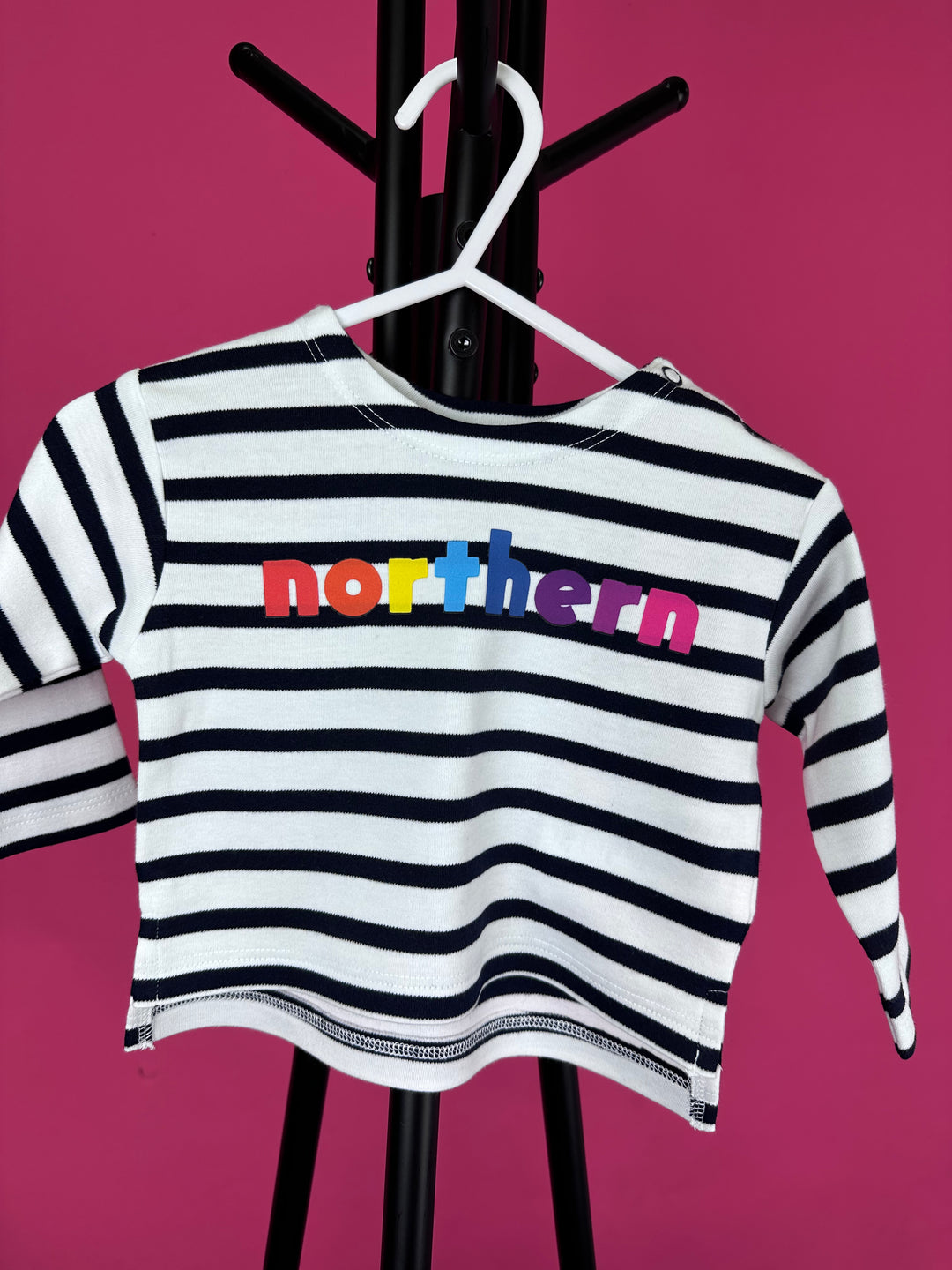 *KIDS - Striped Rainbow Northern Long Sleeve Tee (3-6, 6-12, 12-18 months)