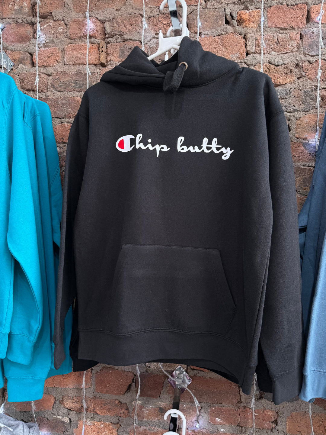*Chip Butty Hoodie - Black (Ready To Ship)