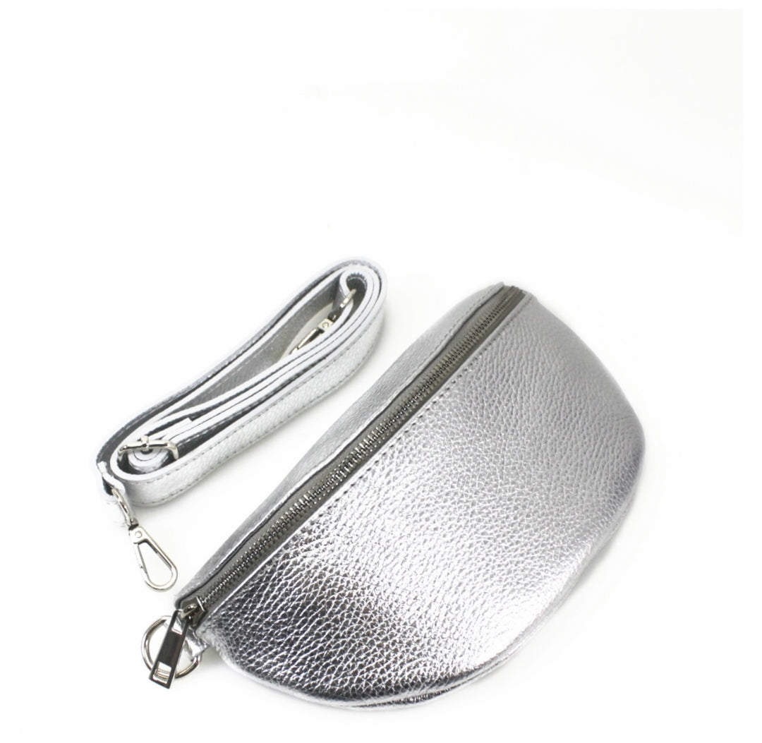 Personalised Leather Chest Bag (Gold or Silver)