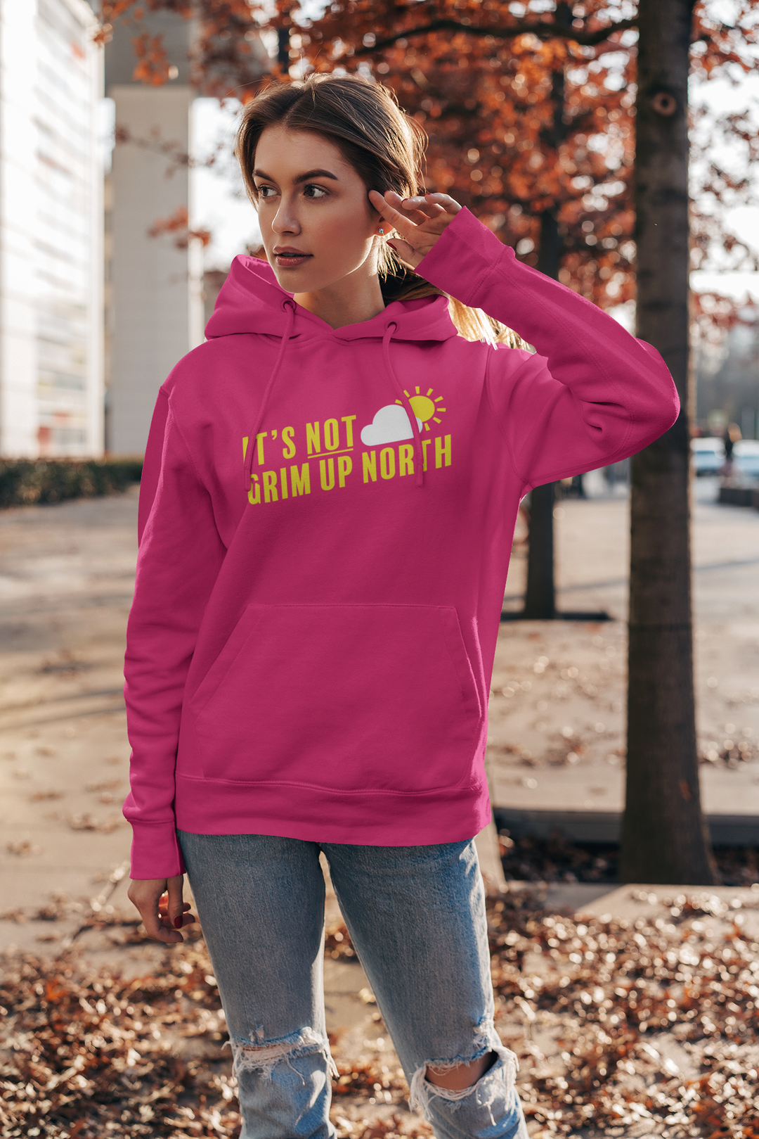 Fuchsia pink hoodie on sale