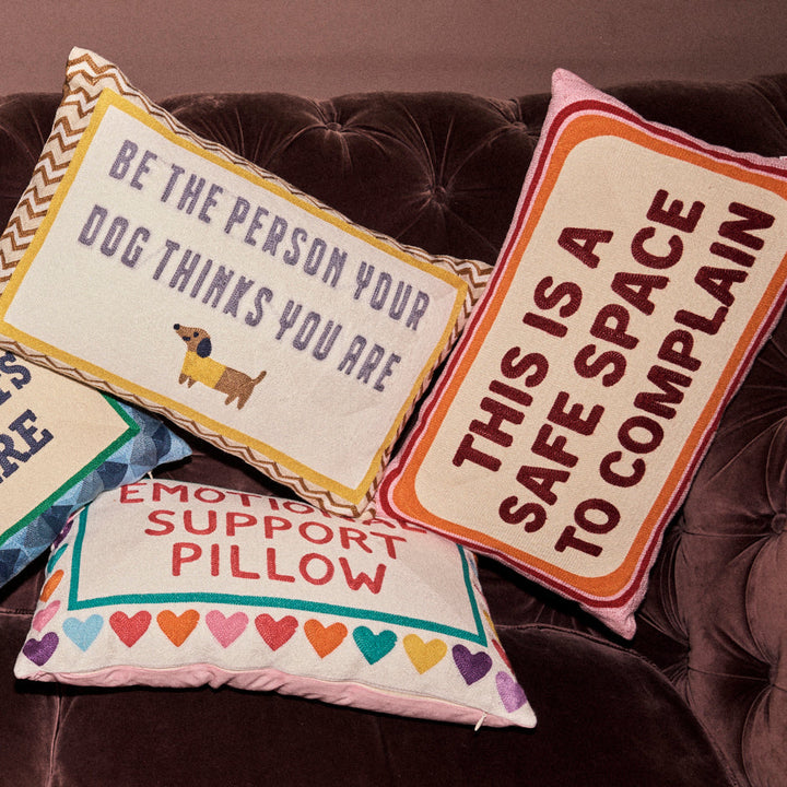 Dog Lover Needlepoint Pillow – Be The Person Your Dog Thinks You Are