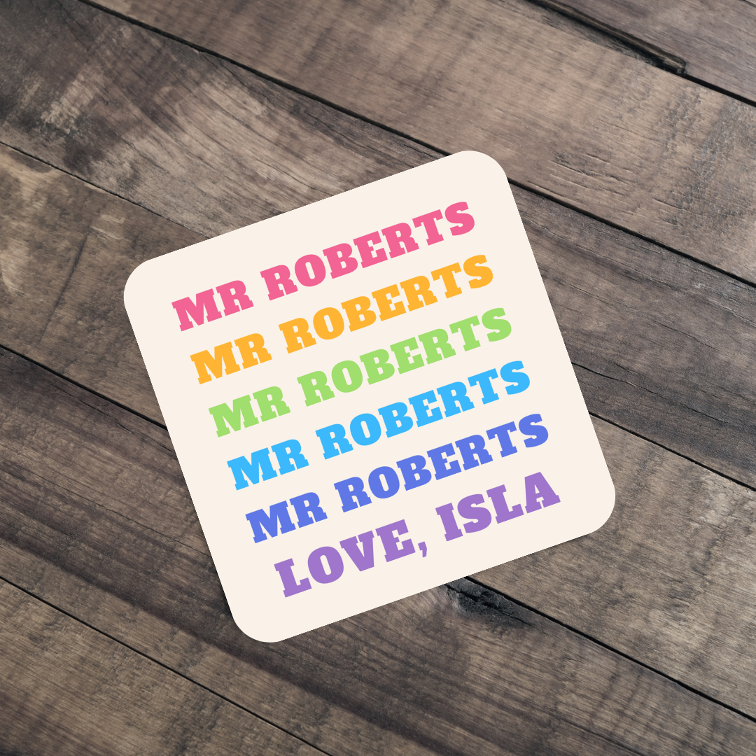 Personalised Teacher Coaster