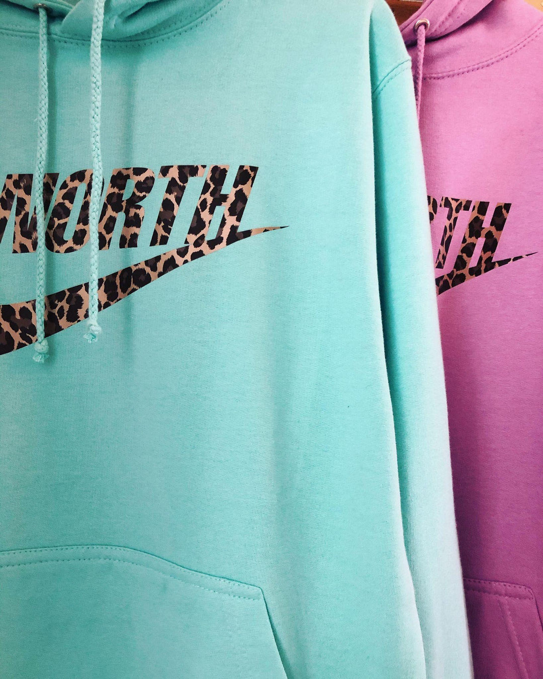 NORTH Peppermint with Pink or Leopard Print Hoodie