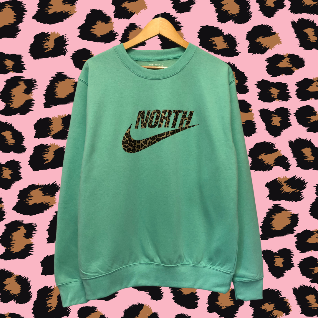 NORTH Peppermint Sweater with Pink or Leopard Print