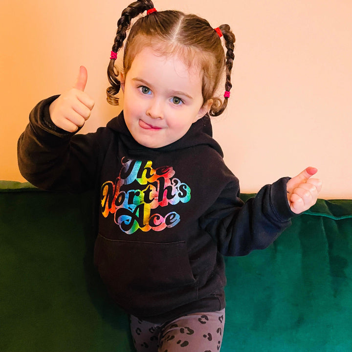 KIDS - The North's Ace Hoodie - Metallic Rainbow