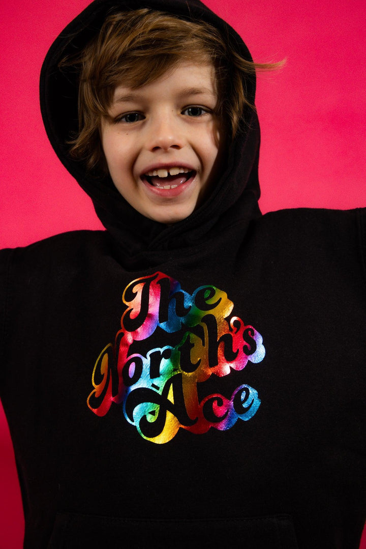 KIDS - The North's Ace Hoodie - Metallic Rainbow